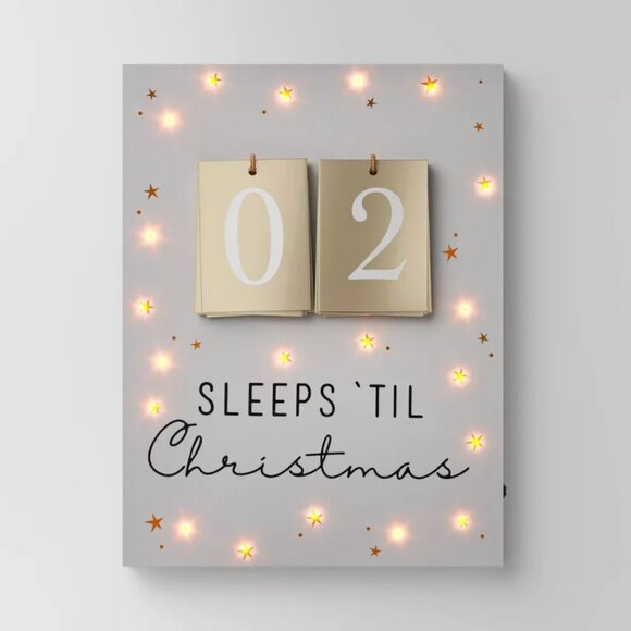TARGET WONDERSHOP BATTERY LIT WOOD CHRISTMAS COUNTDOWN SIGN 1CT - Picture 3 of 5